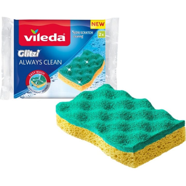 Vileda Glitzi Always Clean Schuursponsen 2 Stuks Geel/Groen | Kopen bij Flickmyhouse