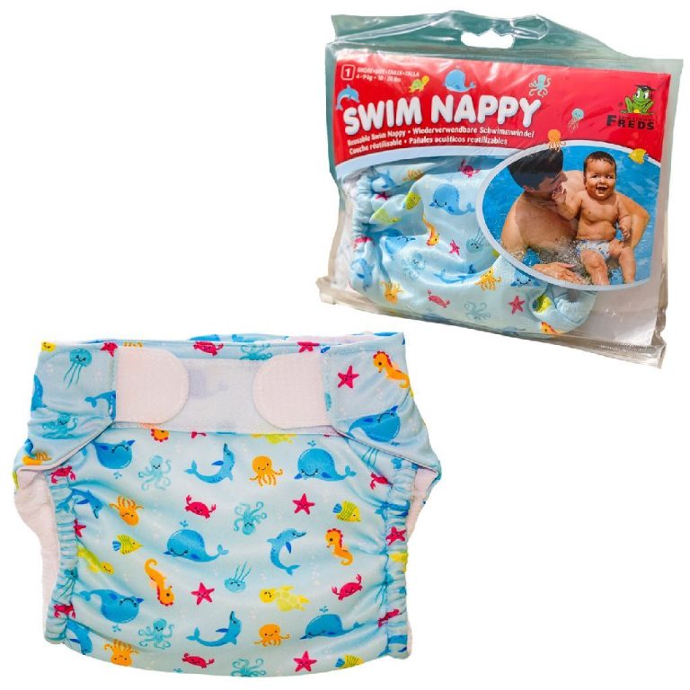 Freds Swim Academy Wasbare Zwemluier Zeedieren Maat 1 4-9 kg Blauw | Kopen bij Flickmyhouse