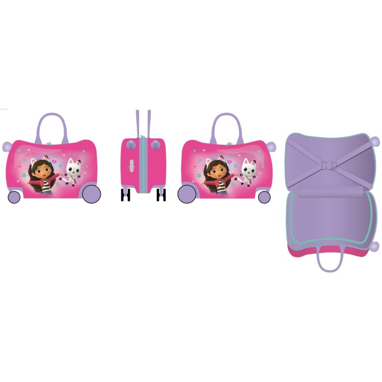 Gabby's Dollhouse Ride-On Trolley 47.5x23x32 cm Roze/Paars | Kopen bij Flickmyhouse