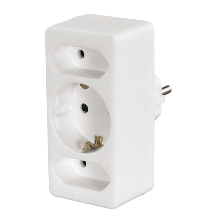 Hama 3-Way Multi-Plug 2 Euro Sockets/1 Socket With Earth Contact White | Kopen bij Flickmyhouse