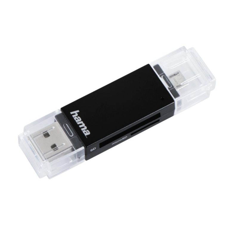 Hama USB-2.0-OTG-kaartlezer Basic SD/microSD Zwart | Kopen bij Flickmyhouse