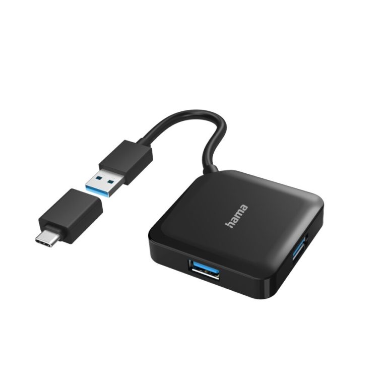Hama USB-hub 4-poorts USB 3.2 Gen1 5 Gbit/s Incl. USB-C-adapter | Kopen bij Flickmyhouse
