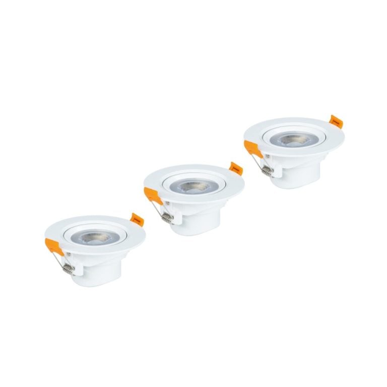 Xavax Led-inbouwspot Set Van 3 7W 450lm Lichtkleur: Warm Wit Fitting: Wit | Kopen bij Flickmyhouse