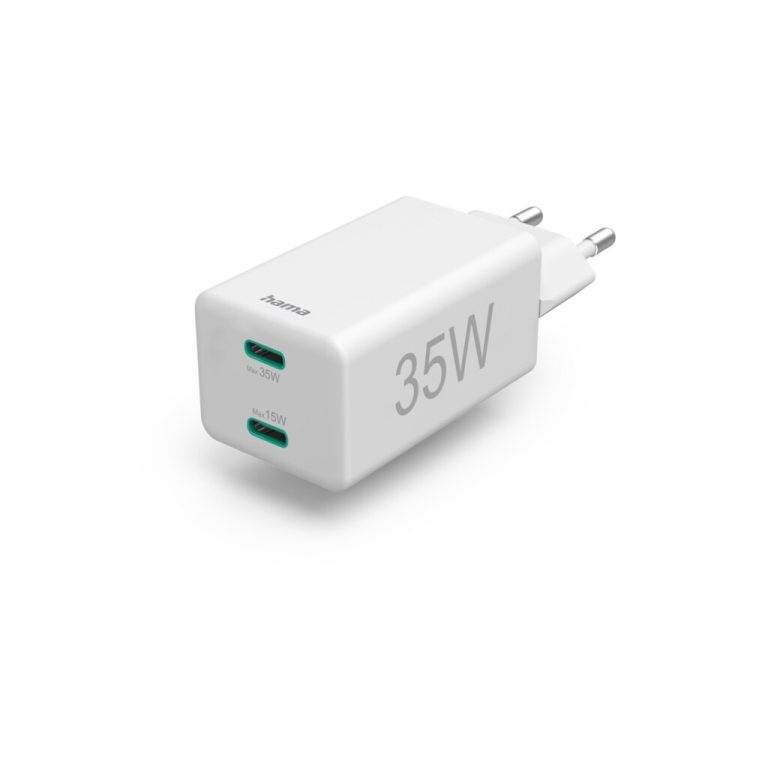 Hama Snellader 2x USB-C PD/Qualcomm&reg; Mini-oplader 35 W Wit | Kopen bij Flickmyhouse