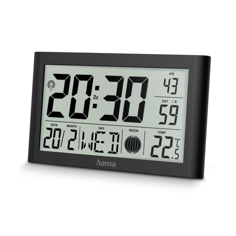 Hama Digitale DCF Wandklok Martinique + Thermometer en Hygrometer Zwart | Kopen bij Flickmyhouse