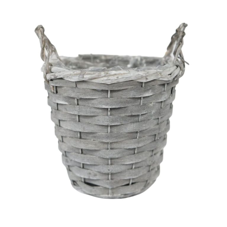 Gevlochten Bloemmand 20 cm Lichtgrijs | Kopen bij Flickmyhouse