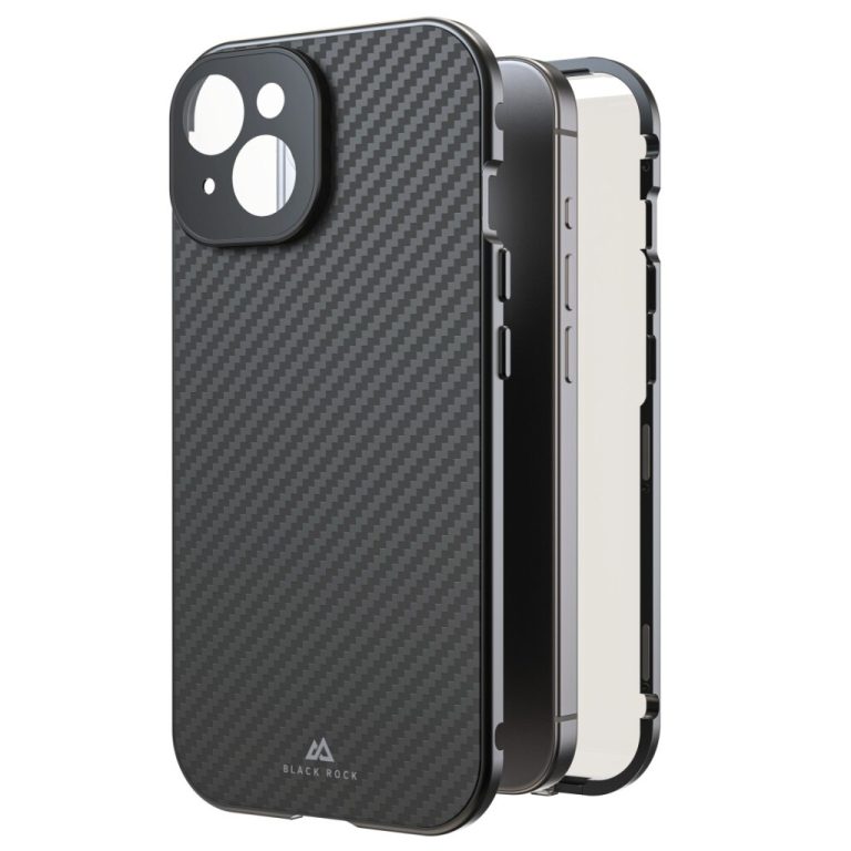 Black Rock 360 Glas Cover Voor Apple IPhone 15 Real Carbon | Kopen bij Flickmyhouse