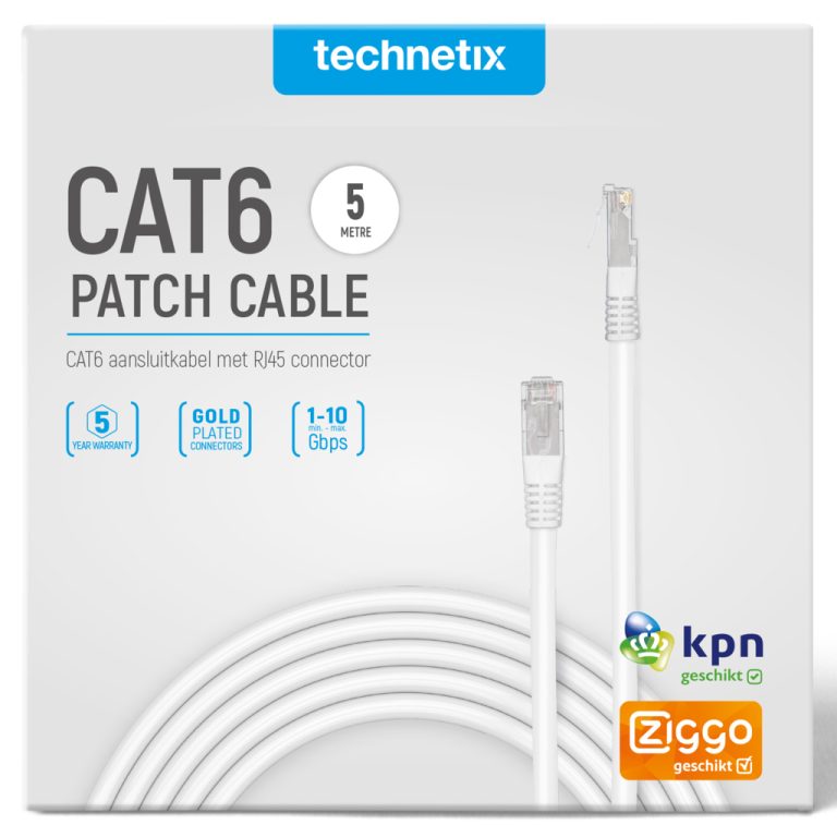 Technetix Patchkabel Cat6 5m | Kopen bij Flickmyhouse