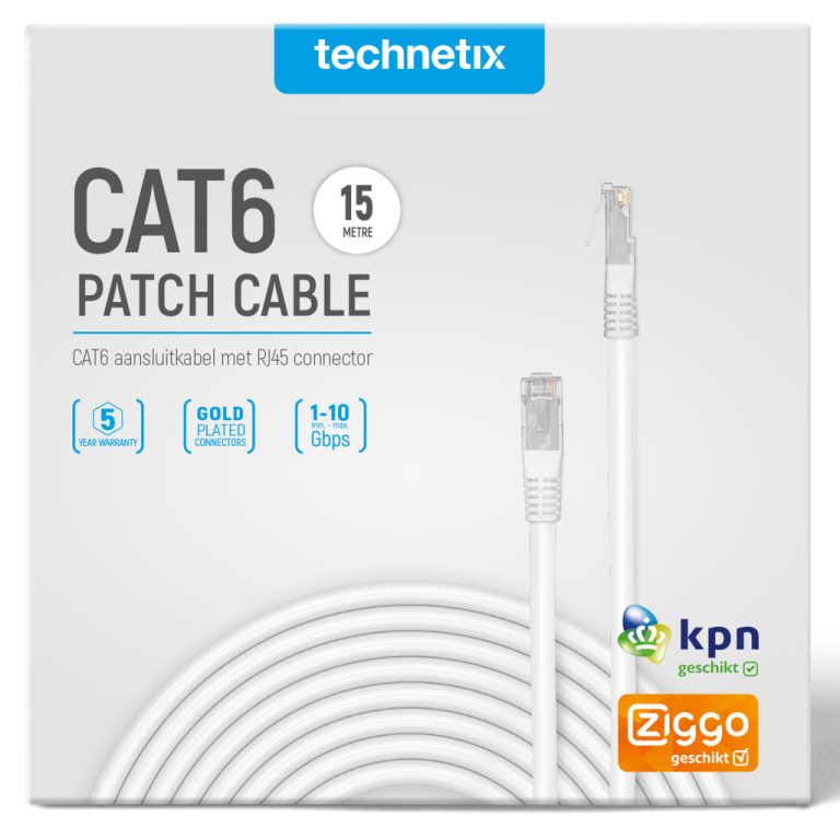 Technetix Patchkabel Cat6 15m | Kopen bij Flickmyhouse
