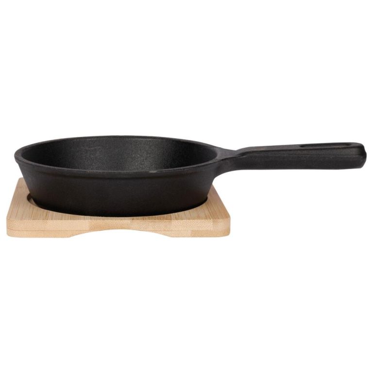 Gietijzeren Gratinschotel 12.5 cm + Bamboe Onderzetter Zwart | Kopen bij Flickmyhouse