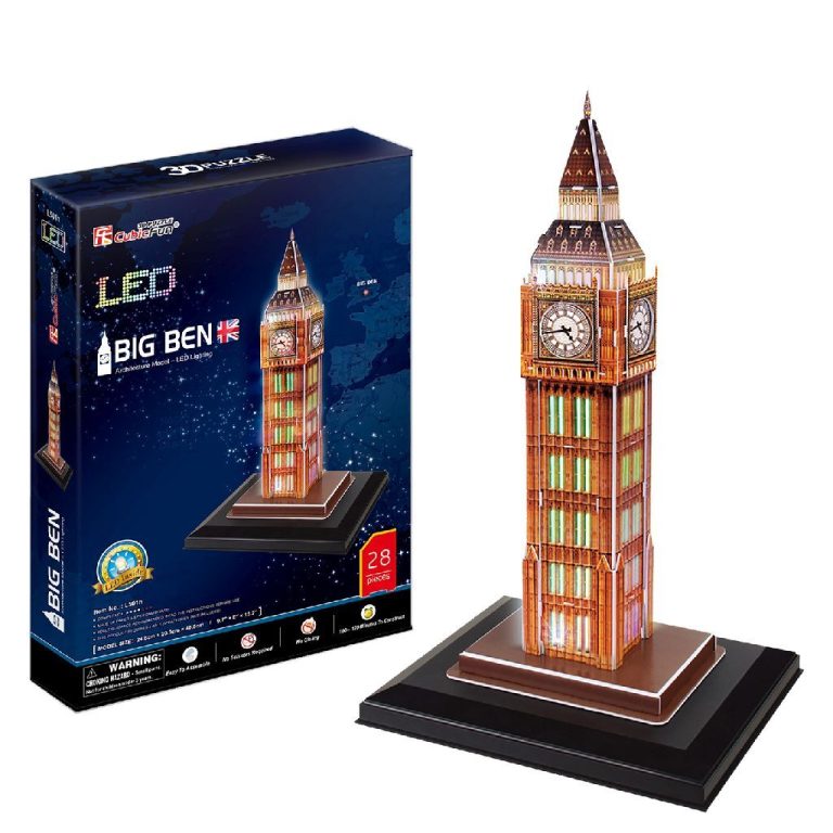 Cubic Fun 3D Puzzel Big Ben + LED Verlichting 28 Stukjes | Kopen bij Flickmyhouse