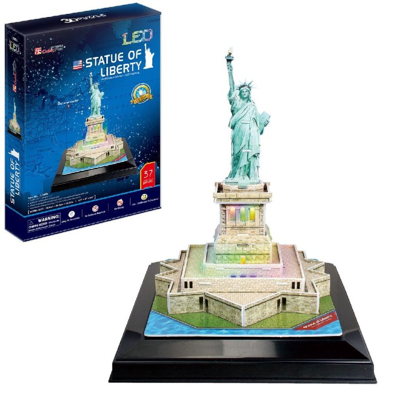 Cubic Fun 3D Puzzel Statue of Liberty + LED Verlichting 37 Stukjes | Kopen bij Flickmyhouse