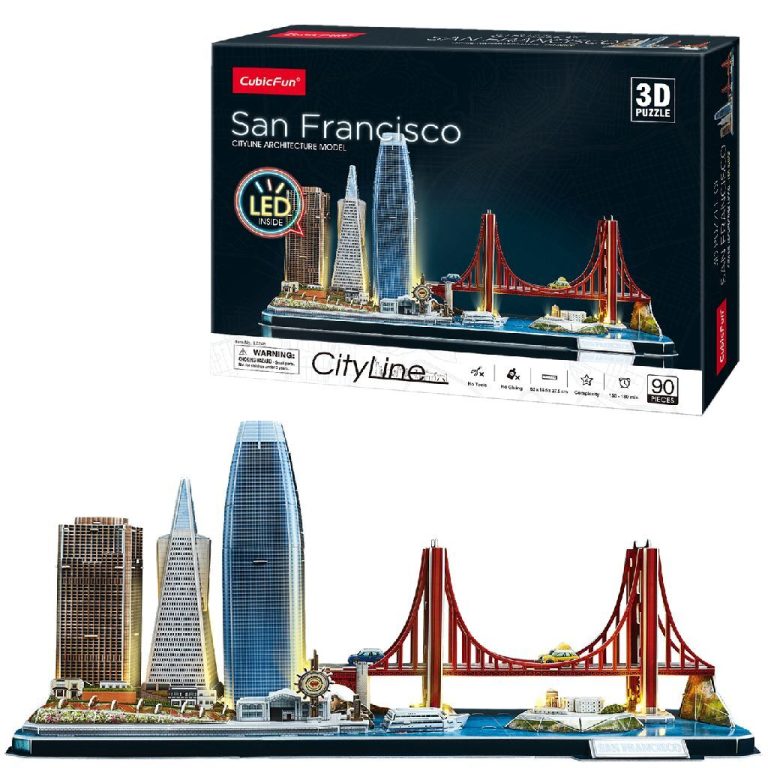 Cubic Fun 3D Puzzel City Line San Francisco + LED Verlichting 90 Stukjes | Kopen bij Flickmyhouse