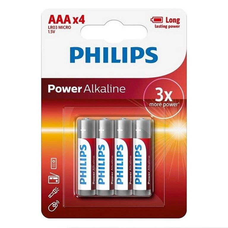 Philips AAA Alkaline Batterijen 4 Stuks | Kopen bij Flickmyhouse