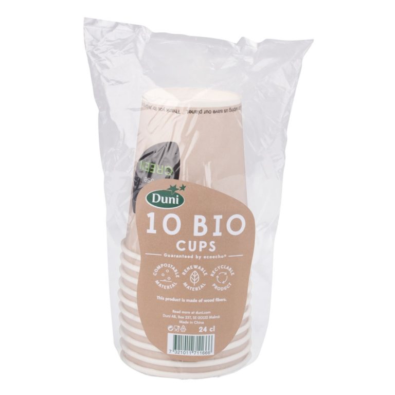 Duni Bio Wegwerp Bekers You chose Green 240 ml 10 Stuks | Kopen bij Flickmyhouse