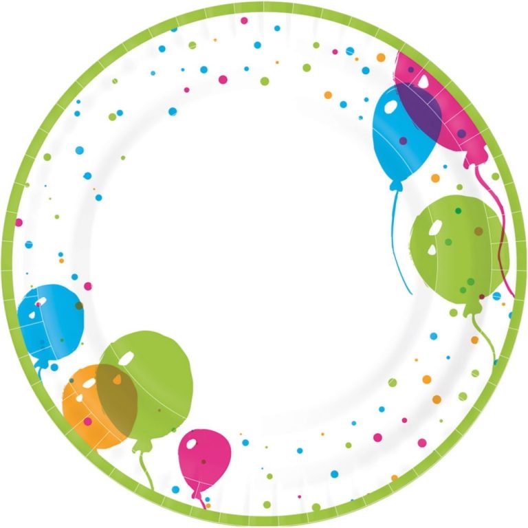 Duni Papieren Borden Splash Balloons 22 cm 10 Stuks | Kopen bij Flickmyhouse