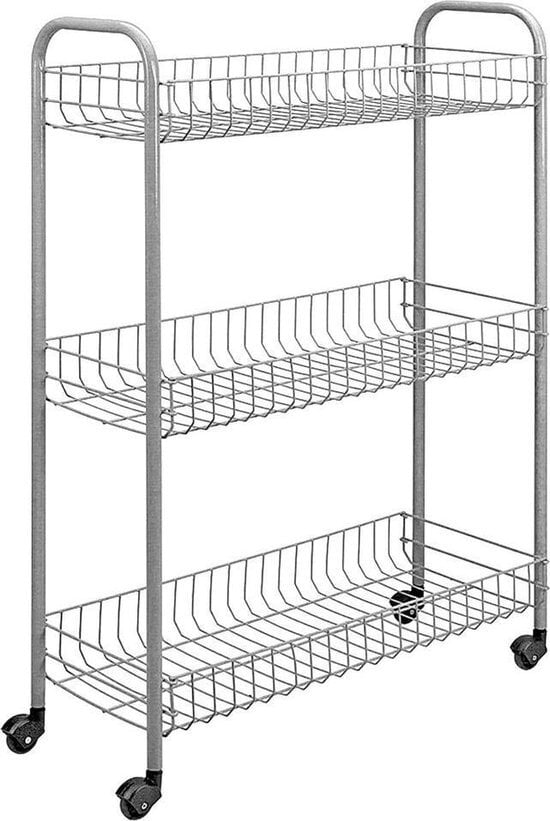 Metaltex Badkamer-/keukentrolley Slim 84x56cm Staal Zilver | Kopen bij Flickmyhouse