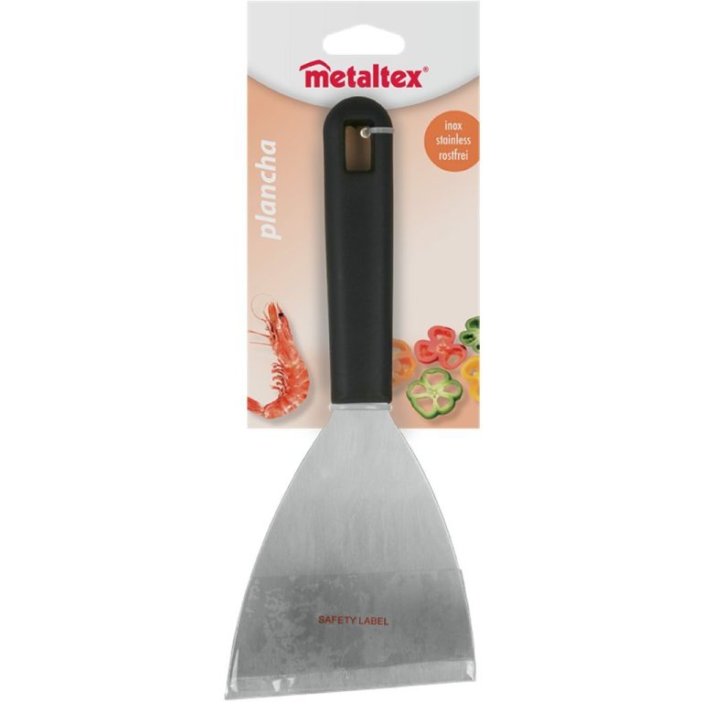 Metaltex Plancha Barbecue Spatel 23.8x10 cm Zwart/RVS | Kopen bij Flickmyhouse