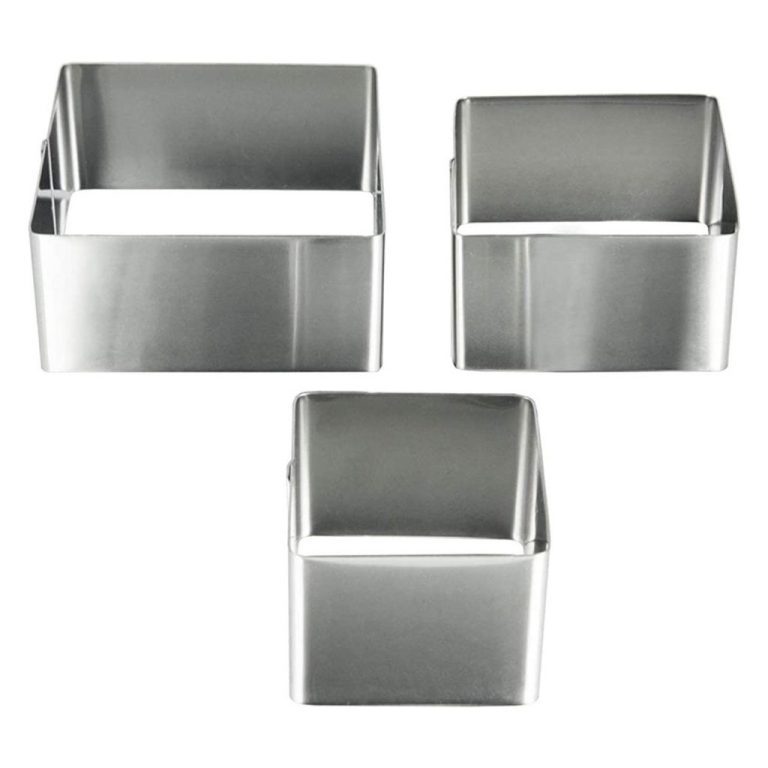 Metaltex Vierkante Kookringen 3 Stuks 6/8/10 cm RVS | Kopen bij Flickmyhouse