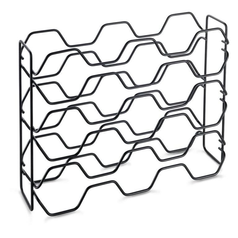 Metaltex Wijnrek Hexagon voor 15 Flessen 43x12x34 Zwart | Kopen bij Flickmyhouse