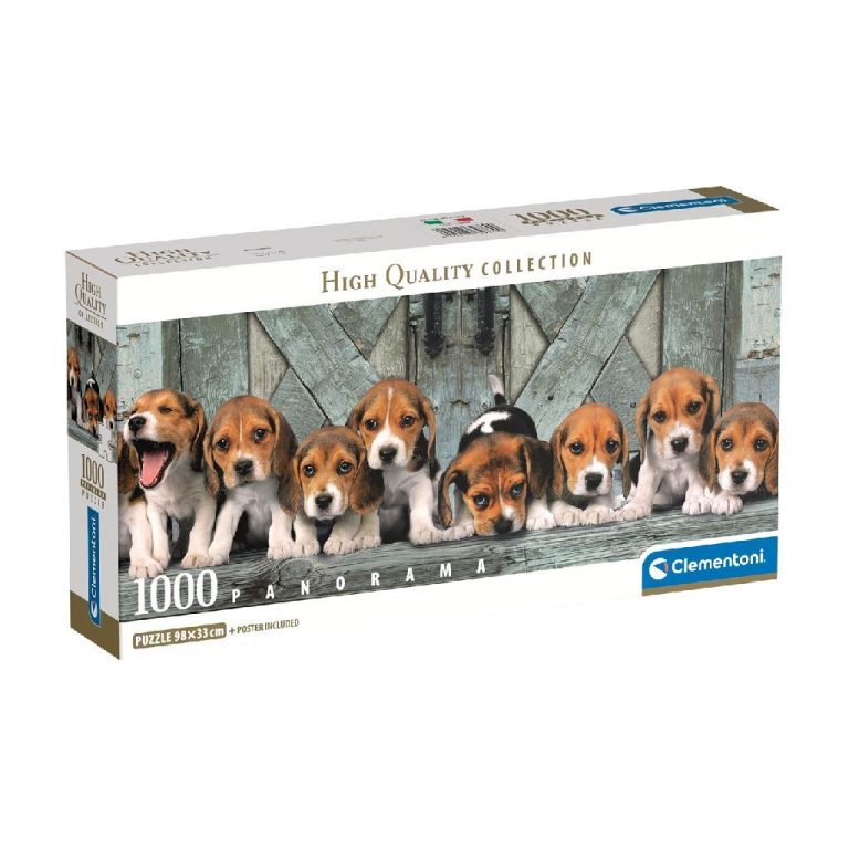 Clementoni Panorama Puzzel Beagles 1000 Stukjes | Kopen bij Flickmyhouse