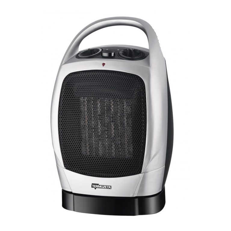 Termozeta Oscillerende Keramische Ventilatorkachel 1500W Zilver/Zwart | Kopen bij Flickmyhouse