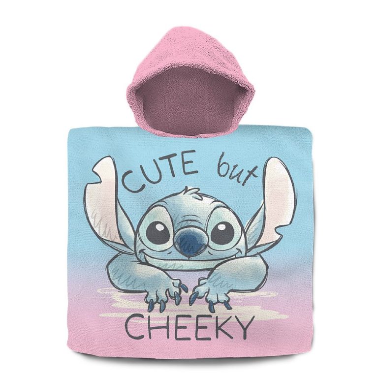 Disney Stitch Badponcho 60x120 cm Roze/Blauw | Kopen bij Flickmyhouse