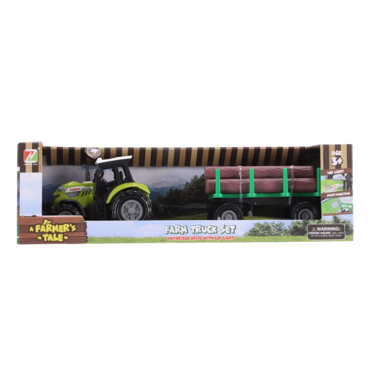 Tractor + Aanhanger met Boomstammen + Licht en Geluid | Kopen bij Flickmyhouse