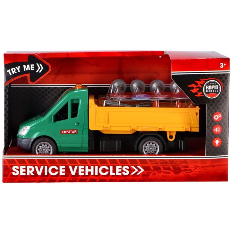 Rapid Wheels Wegenbouw Auto + Licht en Geluid + Accessoires | Kopen bij Flickmyhouse