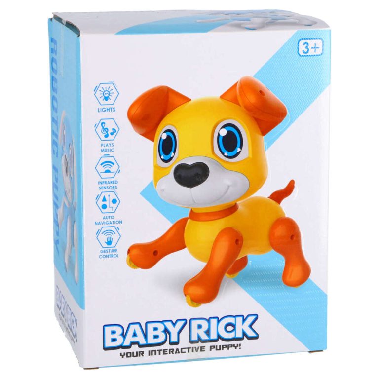 Baby Rick Interactieve Robot Hond + Licht en Geluid Oranje/Geel | Kopen bij Flickmyhouse
