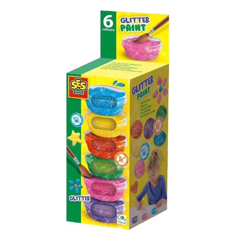 SES Creative Plakkaatverf Glitter 6x45 ml | Kopen bij Flickmyhouse