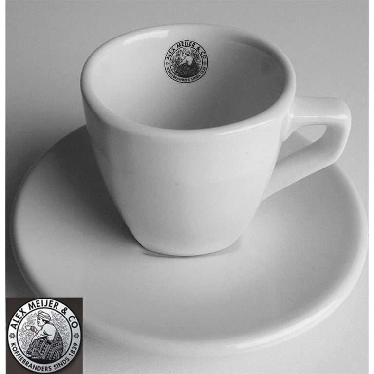 Intermezzo Espresso Kop en Schotel Alex Meijer Logo 3 Stuks | Kopen bij Flickmyhouse