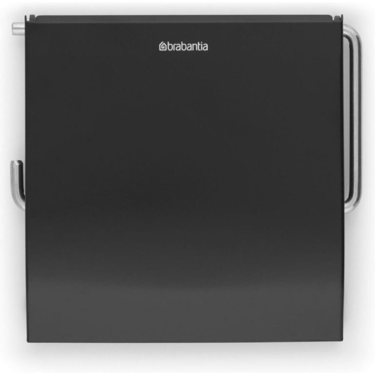 Brabantia Toiletrolhouder met Klep Mat Zwart | Kopen bij Flickmyhouse