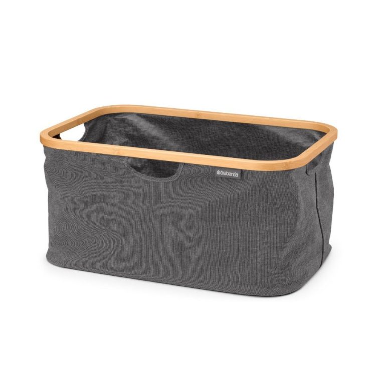 Brabantia Wasmand Opvouwbaar 40L Pepper Black/Bamboe | Kopen bij Flickmyhouse