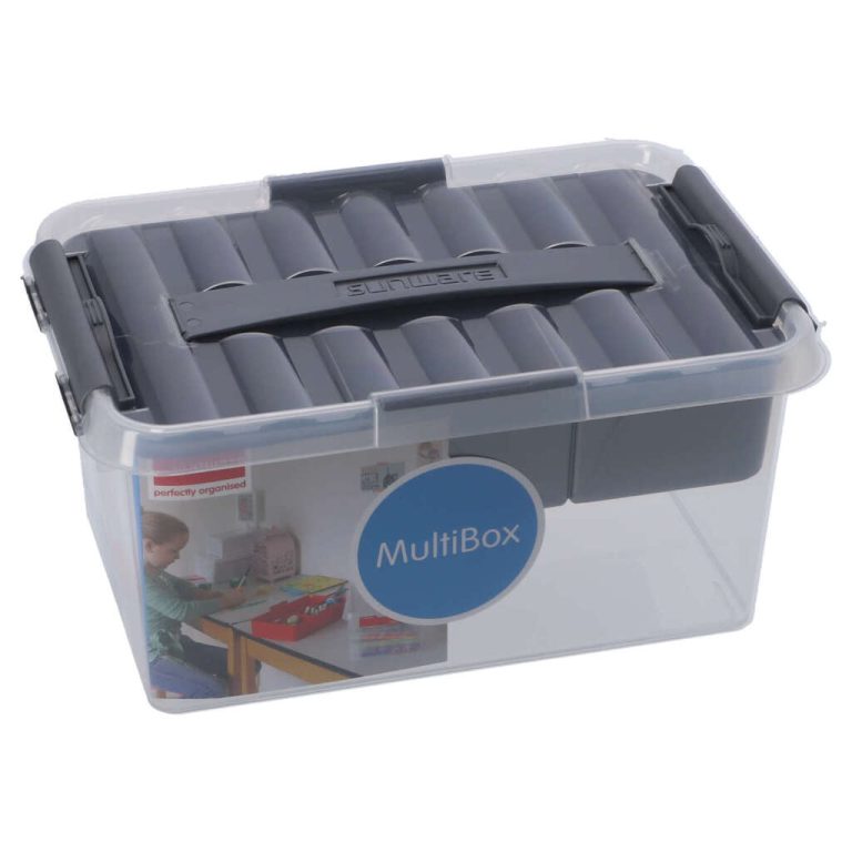 Sunware Q-Line Opbergbox met Inzet 6L Transparant/Grijs | Kopen bij Flickmyhouse