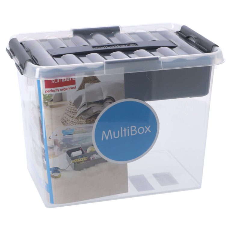 Sunware Q-Line Opbergbox met Inzet 9L Transparant/Grijs | Kopen bij Flickmyhouse