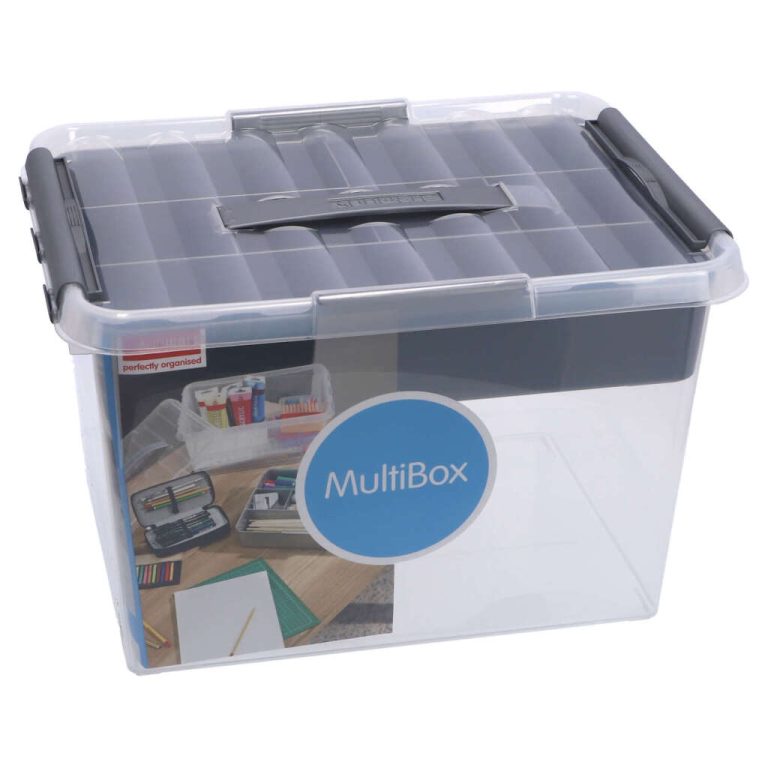 Sunware Q-Line Opbergbox met Inzet 22L Zilver/Transparant | Kopen bij Flickmyhouse