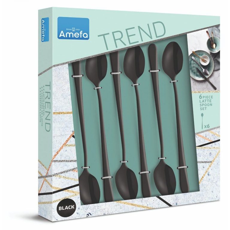 Amefa Austin Latte Lepels 6 Stuks Mat Zwart | Kopen bij Flickmyhouse