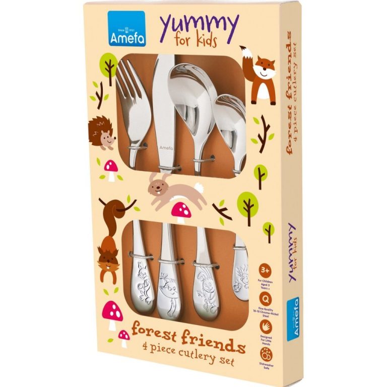 Amefa Kinderbestek Forrest Friends 4-delig Zilver | Kopen bij Flickmyhouse