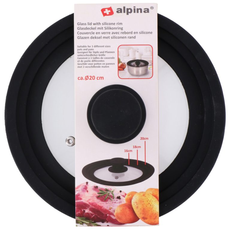 Alpina Glazen Deksel met Siliconen Rand 16/18/20 cm | Kopen bij Flickmyhouse