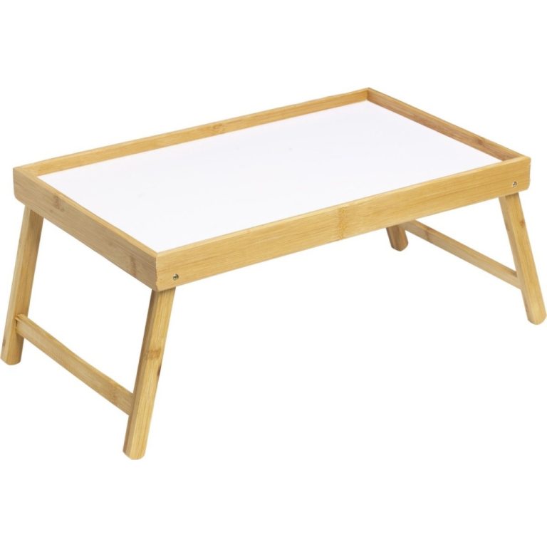 Bamboe Inklapbaar Dienblad 50x30 cm Bruin/Wit | Kopen bij Flickmyhouse