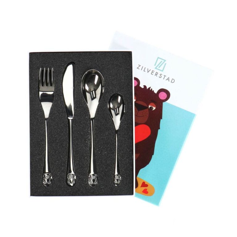 Zilverstad Kinderbestek Beer met Hart 4-delig | Kopen bij Flickmyhouse