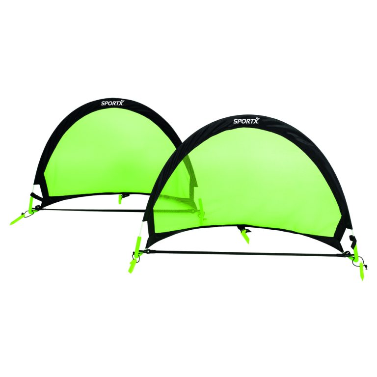 SportX Opvouwbare Voetbaldoelen 90x60x60 cm 2 Stuks Zwart/Groen | Kopen bij Flickmyhouse