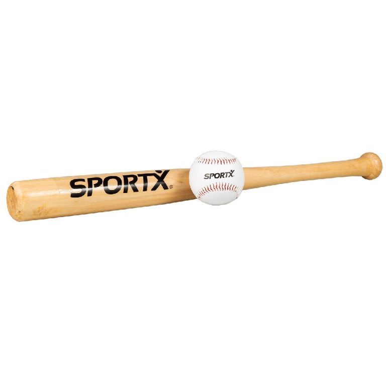 SportX Honkbal Houten Knuppel + Bal | Kopen bij Flickmyhouse