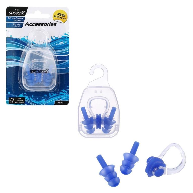 SportX Volwassenen Neusclip en Oordoppen 2 Sterren Blauw | Kopen bij Flickmyhouse