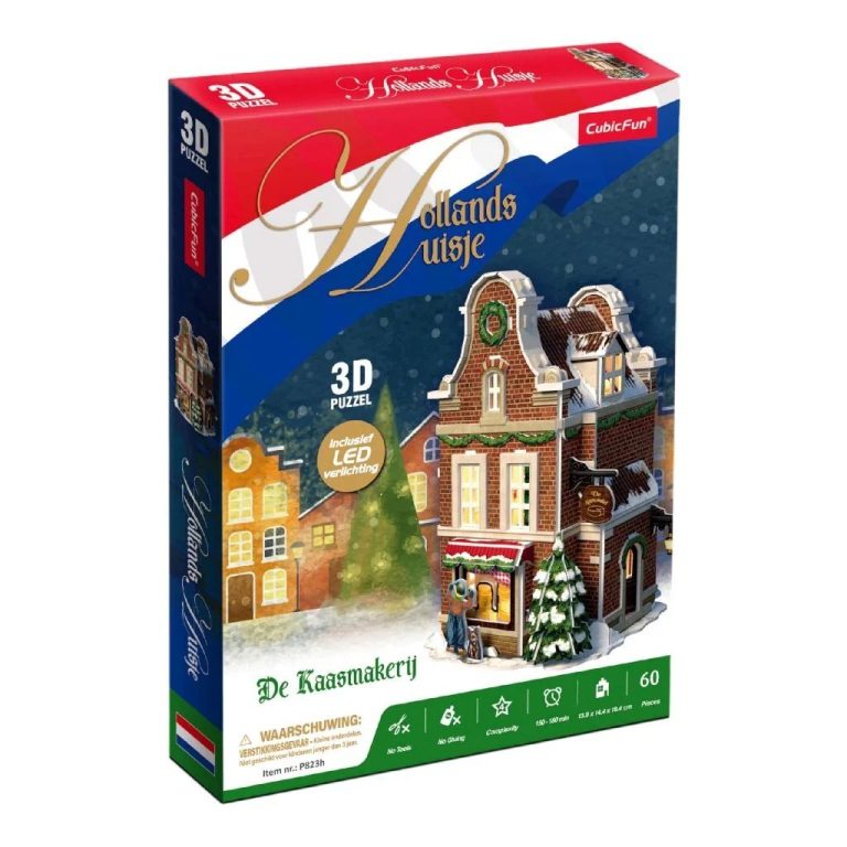 Cubic Fun 3D Puzzel Hollands Huisje Winter Kaaswinkel + Licht 60 Stukjes | Kopen bij Flickmyhouse