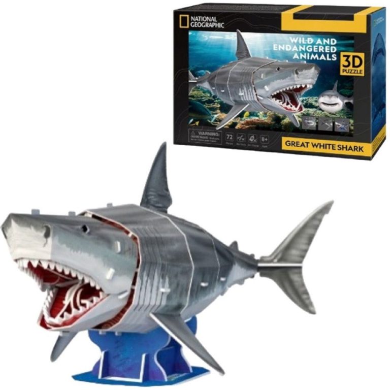 National Geographic 3D Puzzel Witte Haai 72 Stukjes | Kopen bij Flickmyhouse