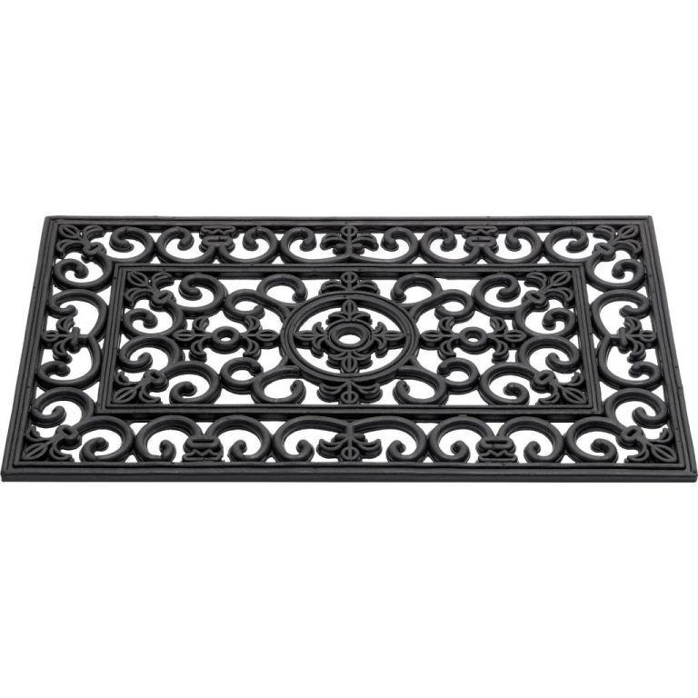 Hamat Rubberen Deurmat French Lilly 45x75 cm Zwart | Kopen bij Flickmyhouse
