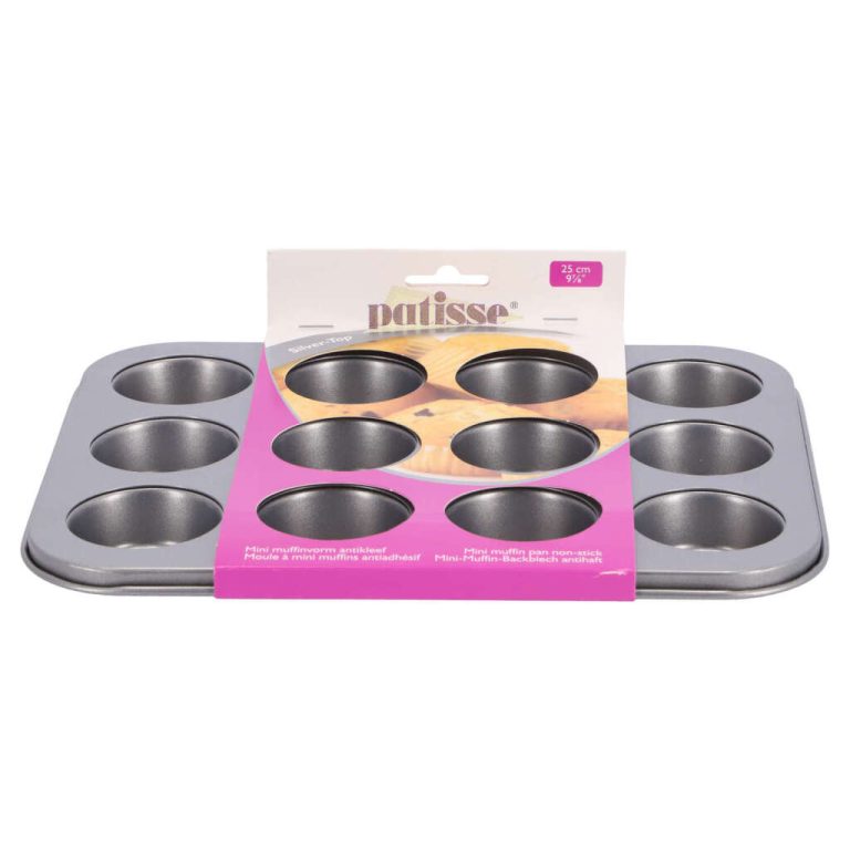 Patisse Metalen Mini Muffinvorm 12 Vaks Zilver | Kopen bij Flickmyhouse