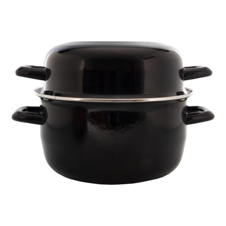 Mosselpan Emaille 24 cm Zwart | Kopen bij Flickmyhouse